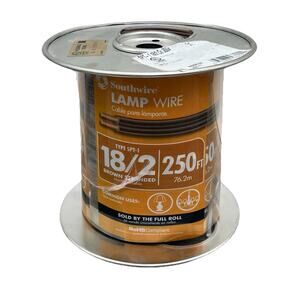 Southwire 250 ft. 18/2 Lamp Wire Brown Stranded SPT-1 Flexible Cord. {132}.